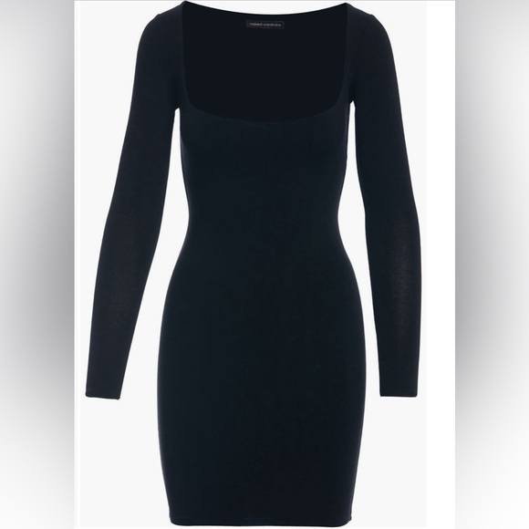 Nwt NAKED WARDROBE Square Neck Long Sleeve Dress - Picture 3 of 7